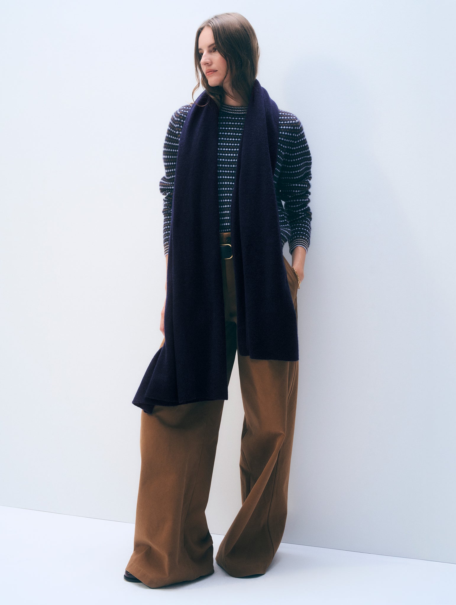 Cashmere Travel Wrap in Deep Navy