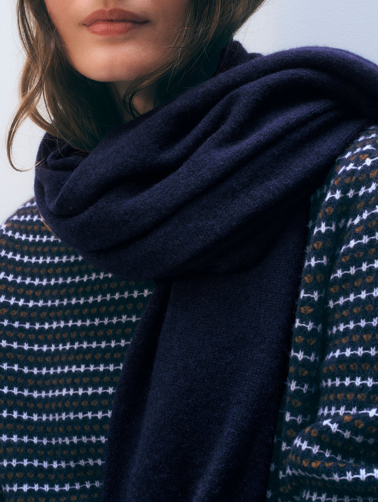 Cashmere Travel Wrap in Deep Navy