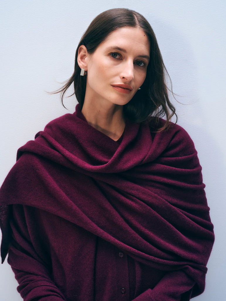 Cashmere Travel Wrap in Sangria