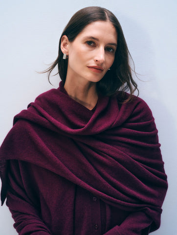 Cashmere Travel Wrap in Sangria
