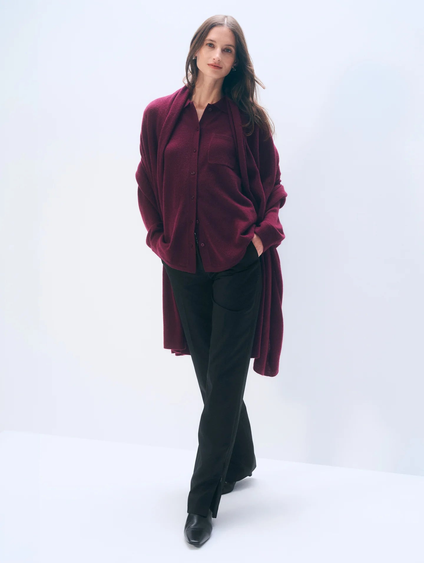 Cashmere Travel Wrap in Sangria