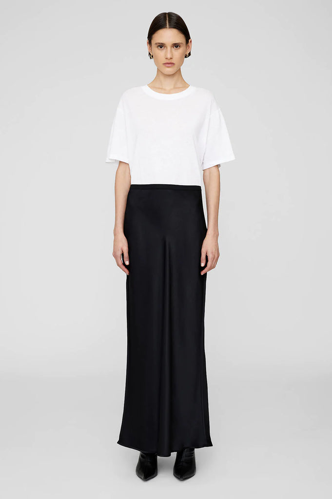 Bar Silk Maxi Skirt in Black