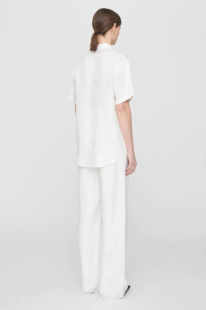 Carrie Pant in White Linen Blend