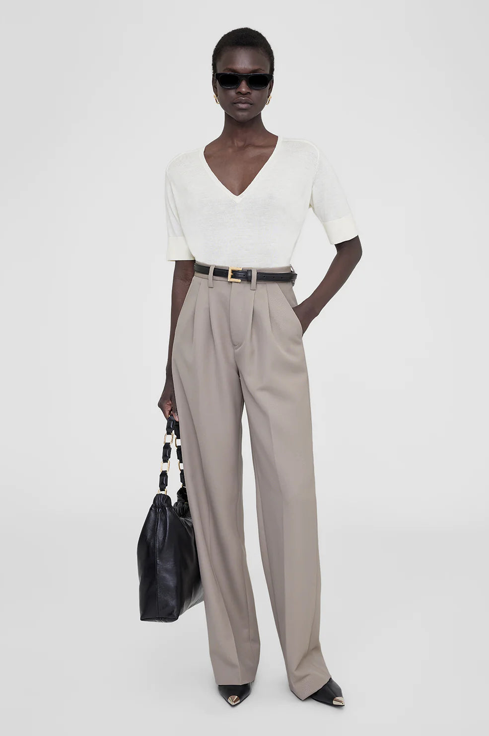 Carrie Pant in Taupe