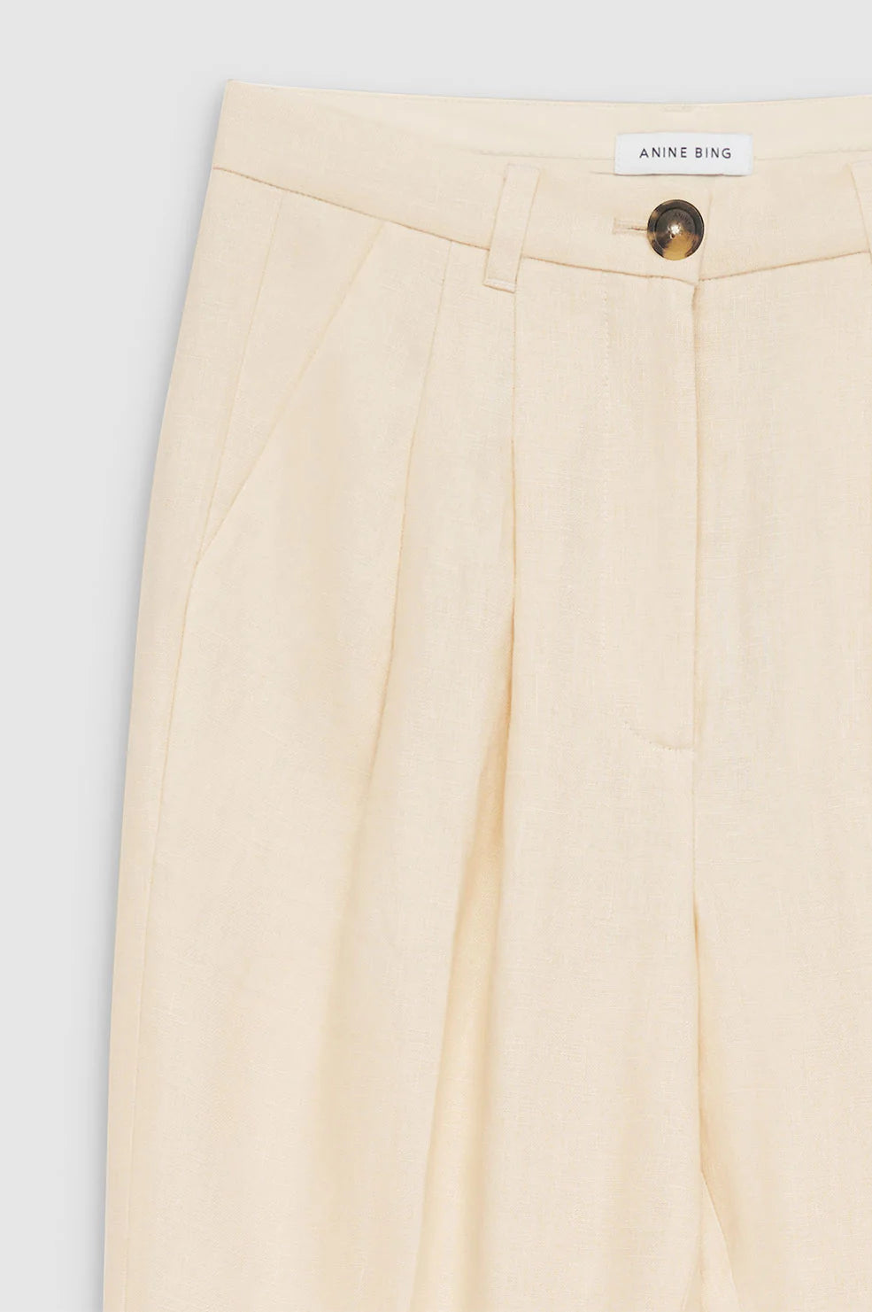 Jay Trouser in Light Yellow Linen