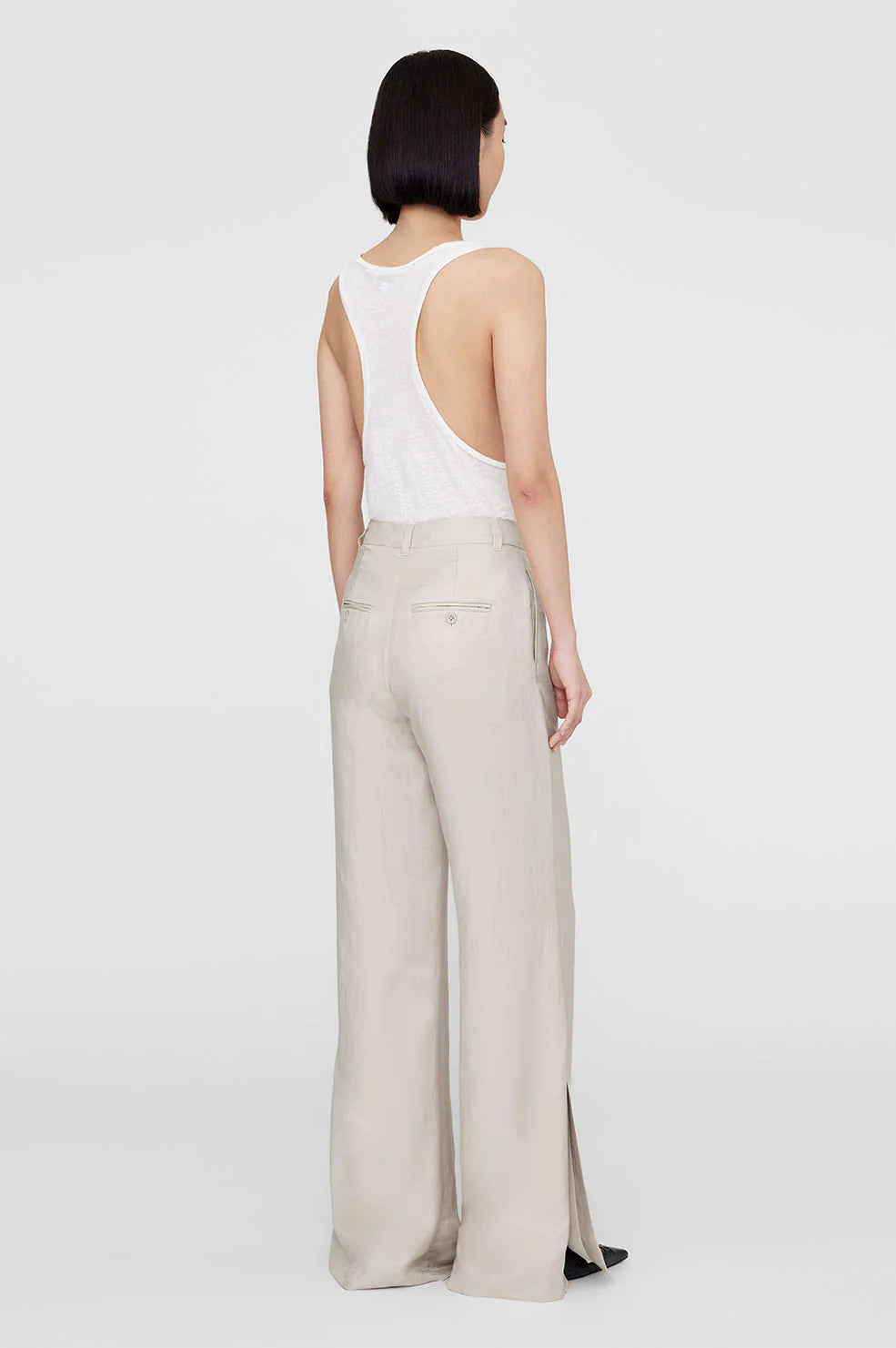 Lyra Trouser in Dove Linen Blend