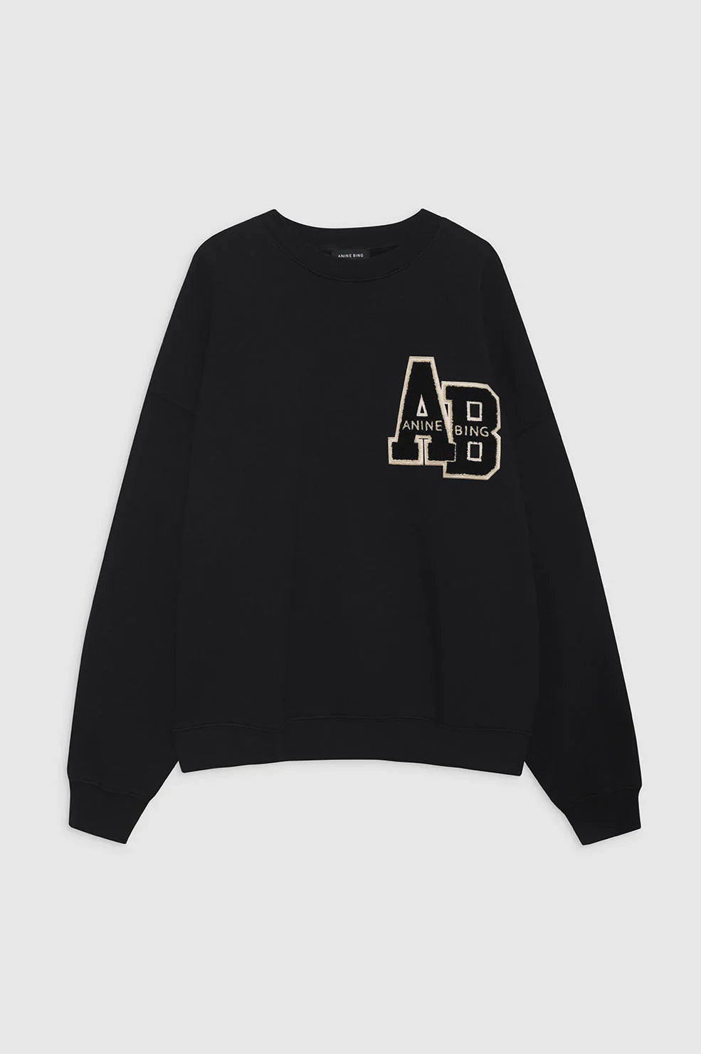 Miles Oversized Sweatshirt Letterman in Black