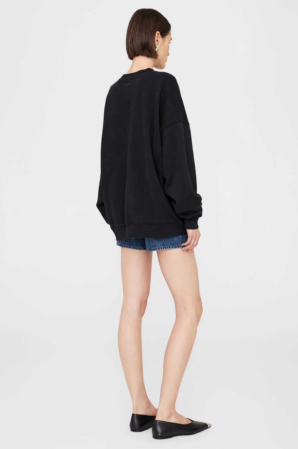 Miles Oversized Sweatshirt Letterman in Black