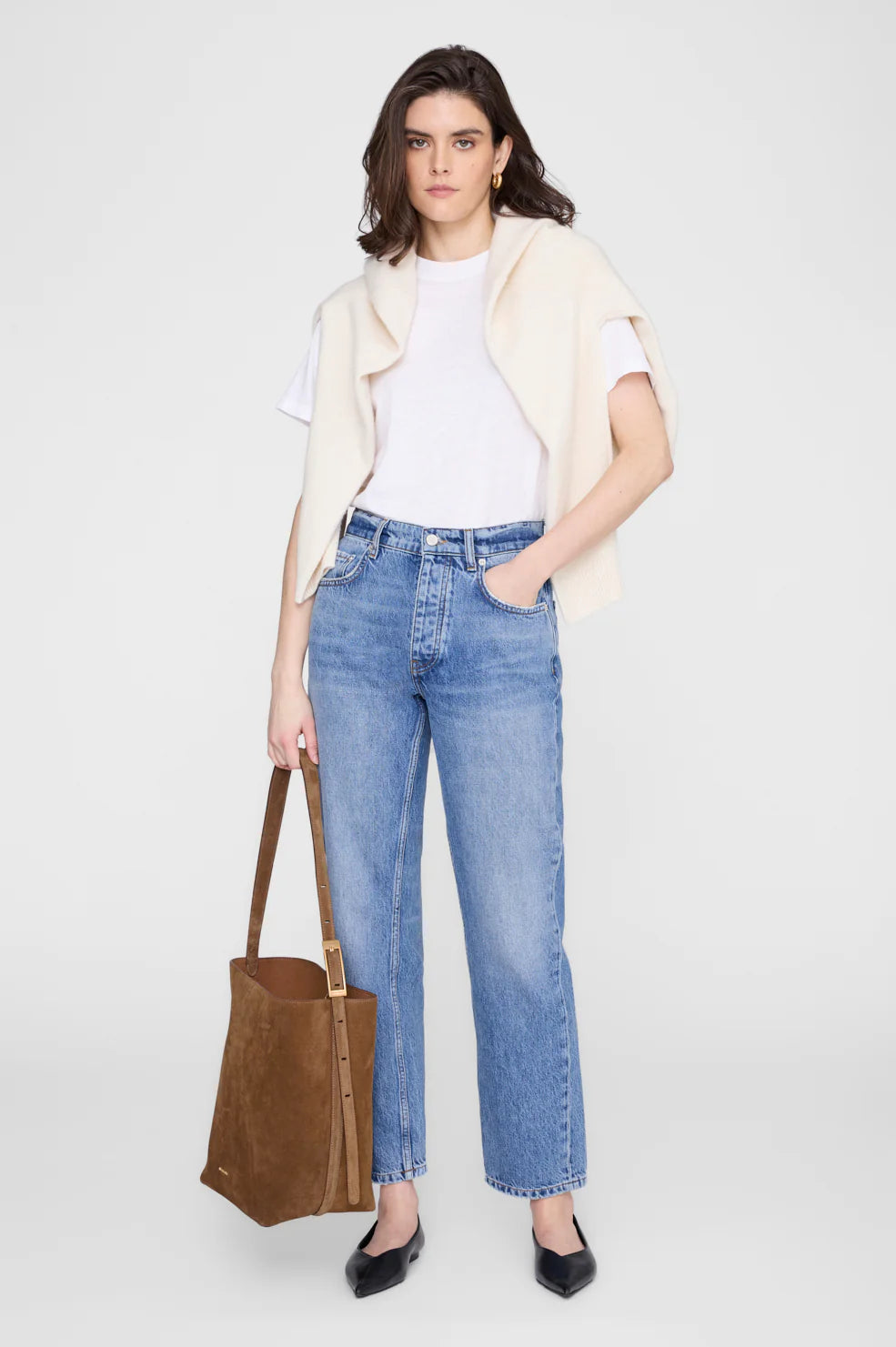 Elly Bucket Bag Suede in Tobacco