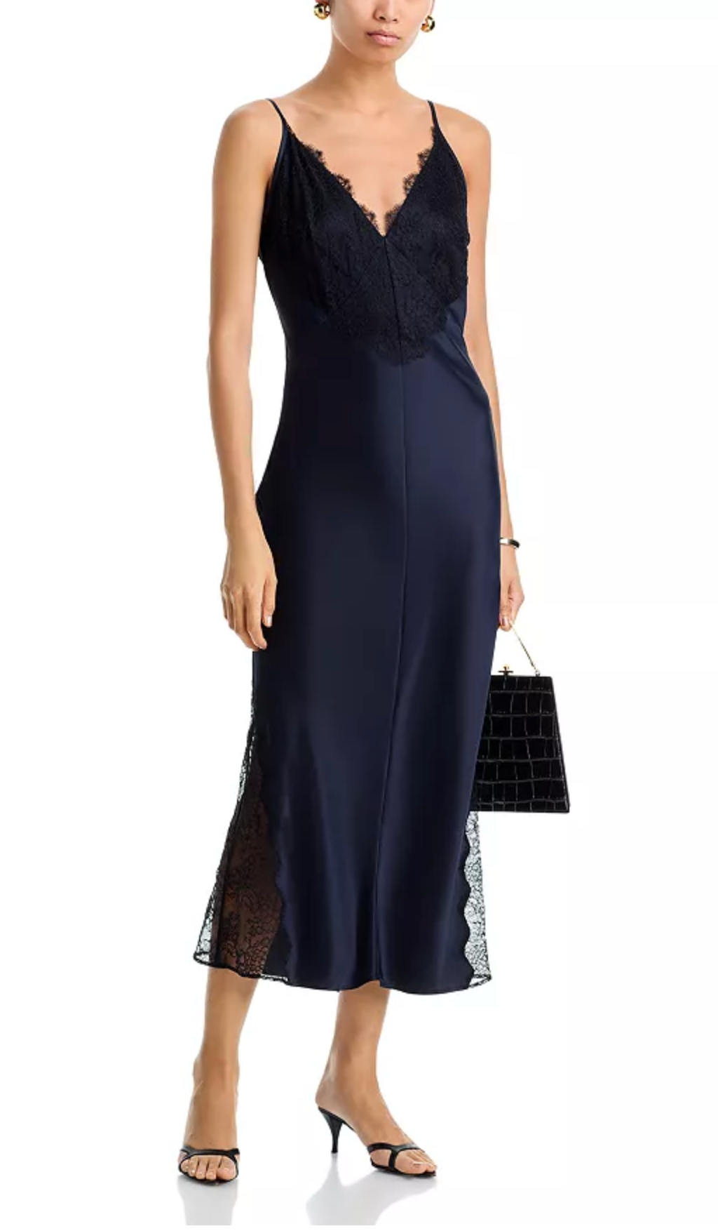 Judy Dress in Navy and Black Lace