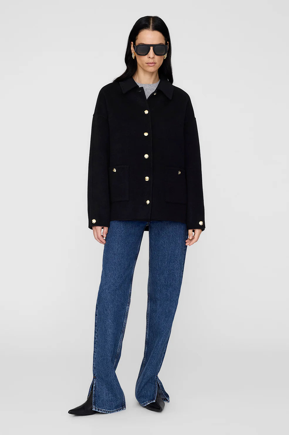 Luca Jacket in Black Cashmere Blend