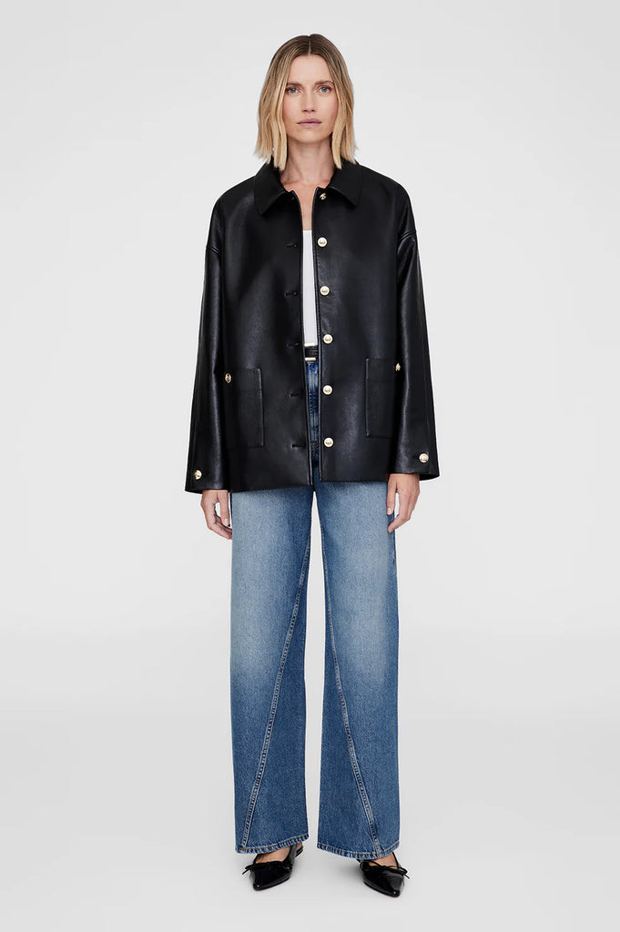 Luca Jacket in Black Recycled Leather
