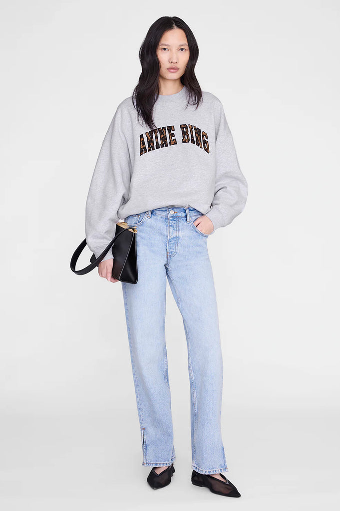 Miles Sweatshirt Anine Bing Leopard in Heather Grey