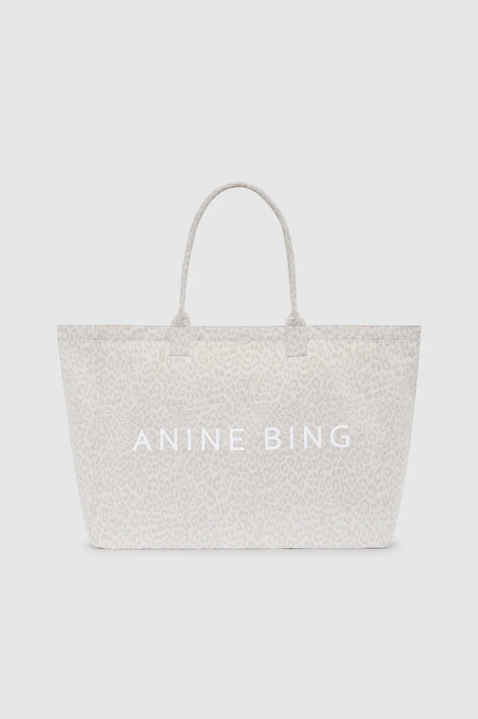 Leo Canvas Tote in Washed White Leopard