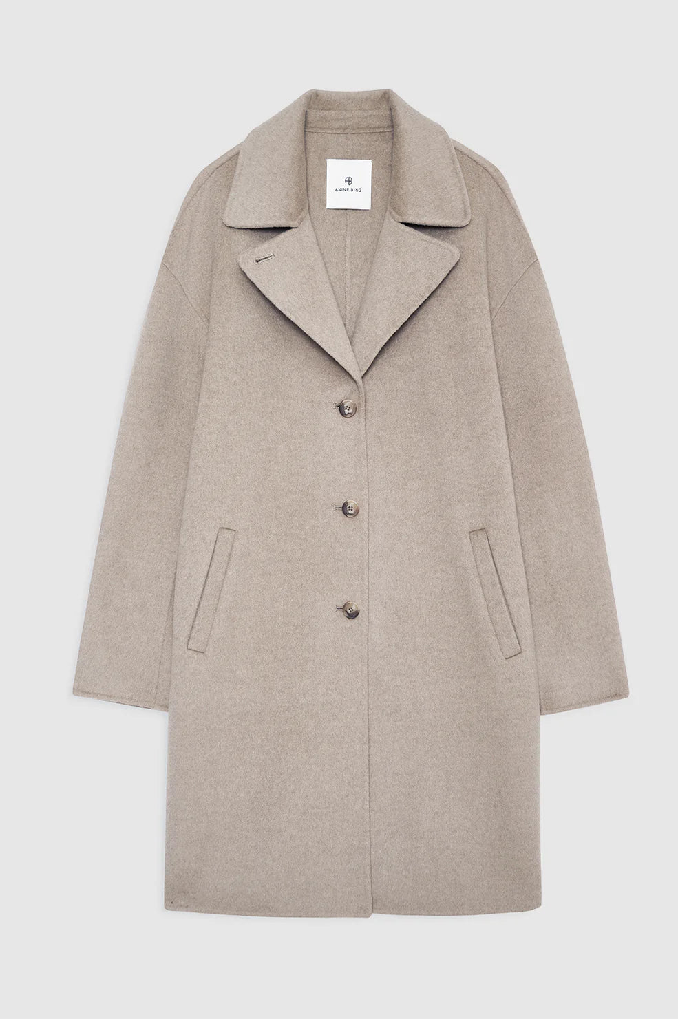 Portia Coat in Oat Melange Cashmere Blend