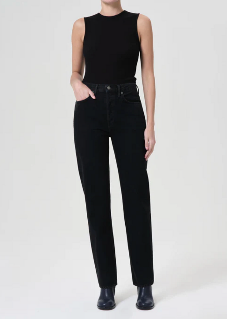 90's Pinch Waist High Rise Straight in Crushed