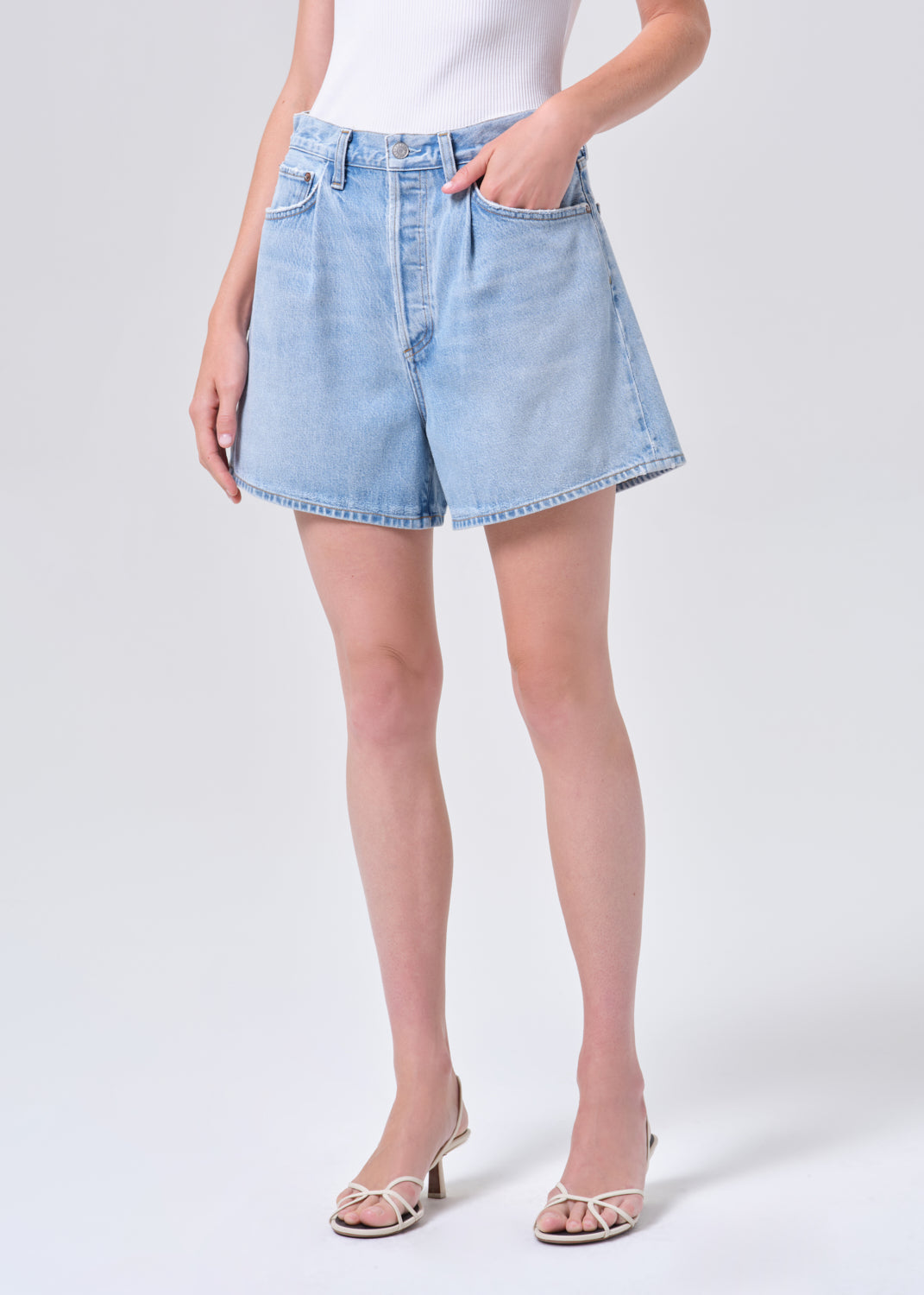 Rhoda Pleated A-Line Short in Raft