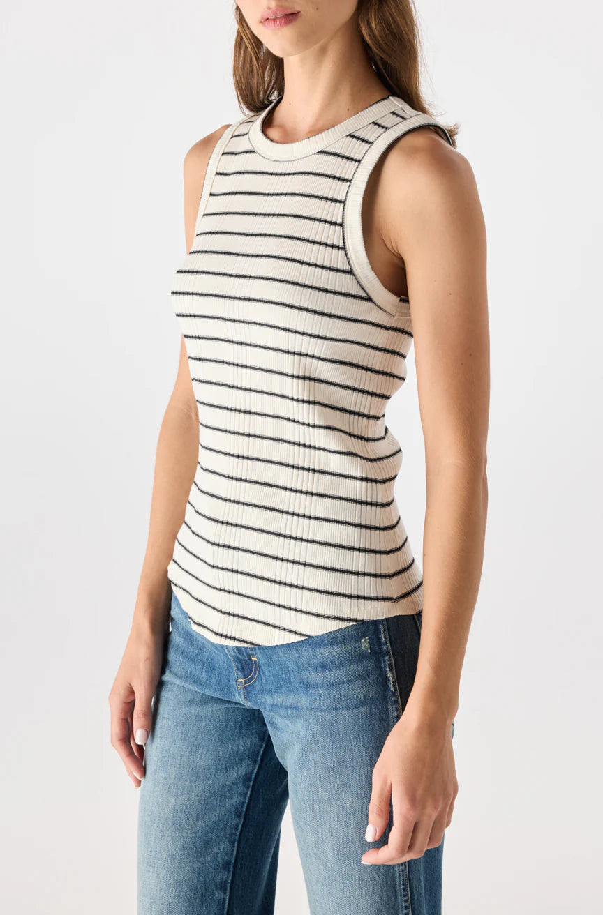 Vera Tank in Natural/Black