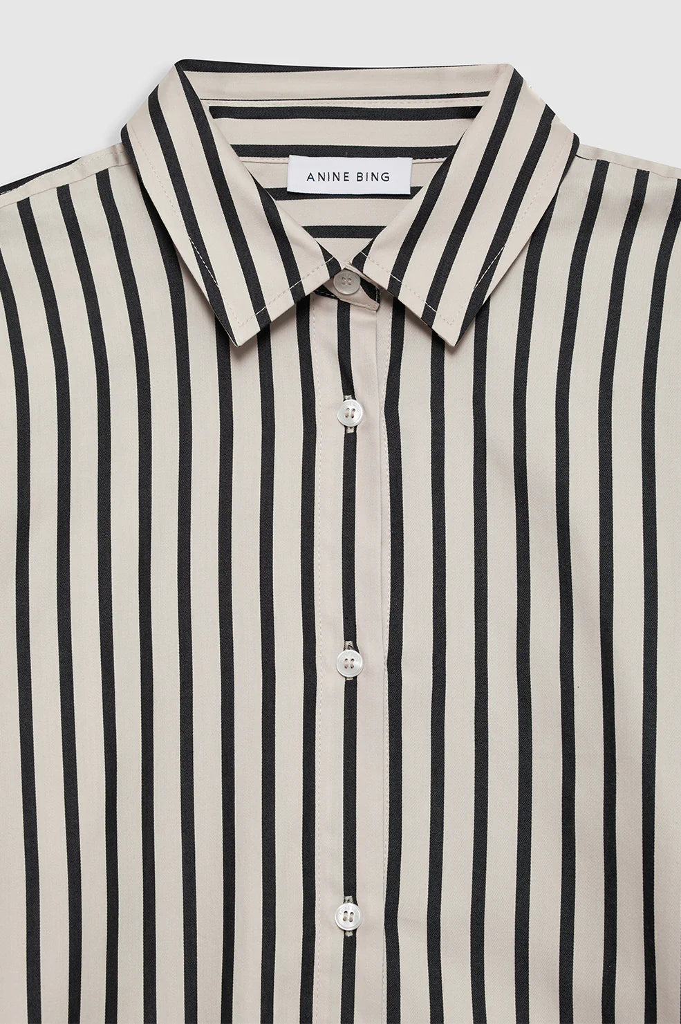 Plaza Shirt in Black and Tan Stripe