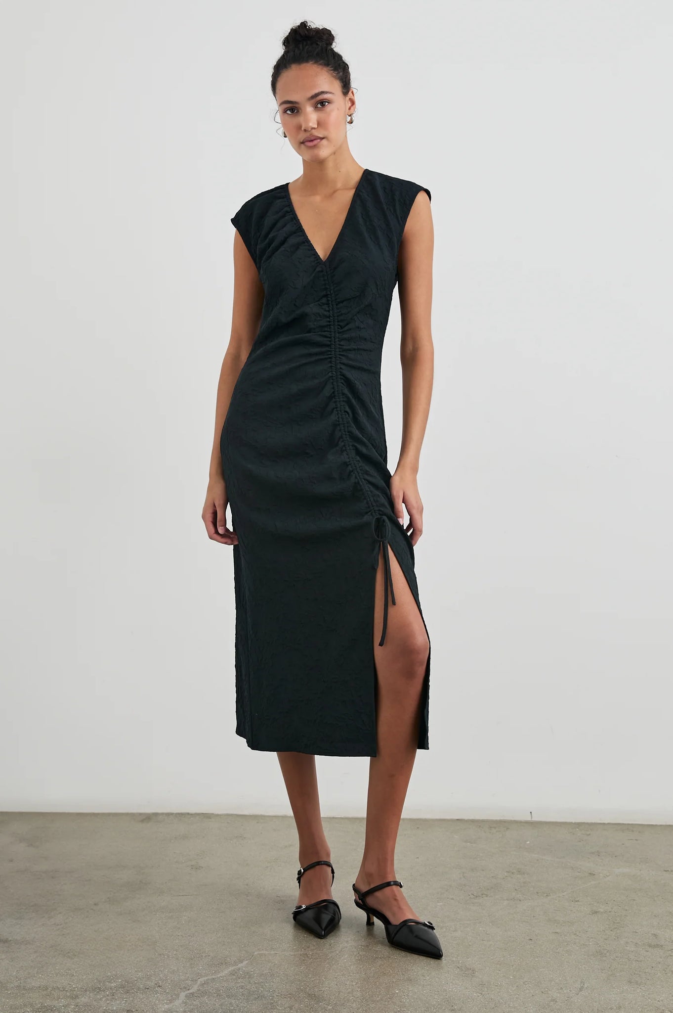 Auren Dress in Black Jacquard