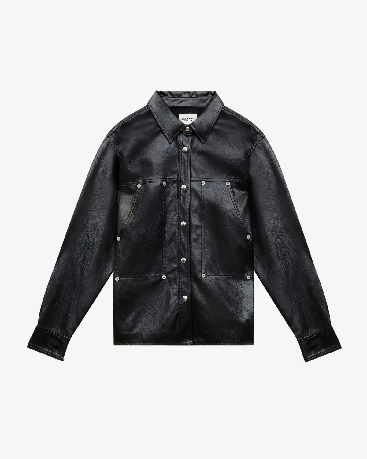 Abelia Leather Style Shirt in Black