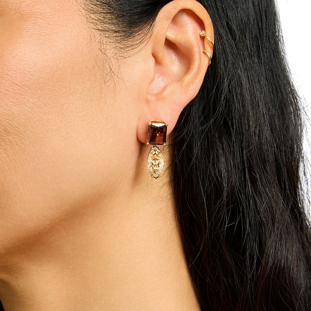 Alberto Earrings in Gold and Yellow Crystals