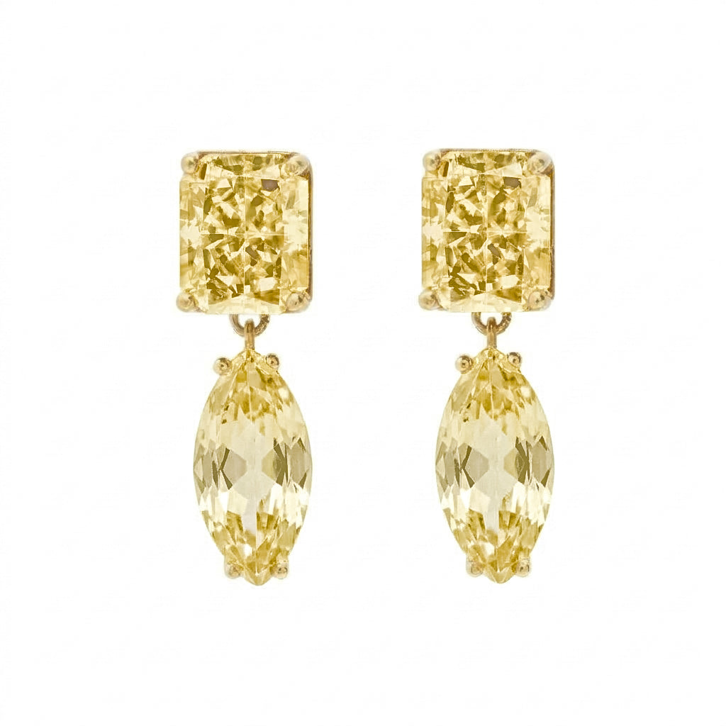 Alberto Earrings in Gold and Yellow Crystals