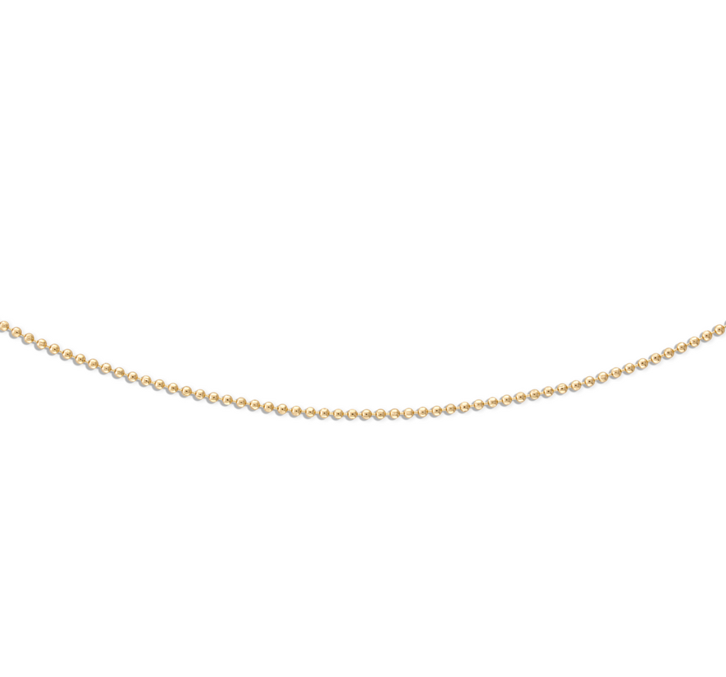 1MM Diamond Cut Ball Chain Necklace in Gold | 18"