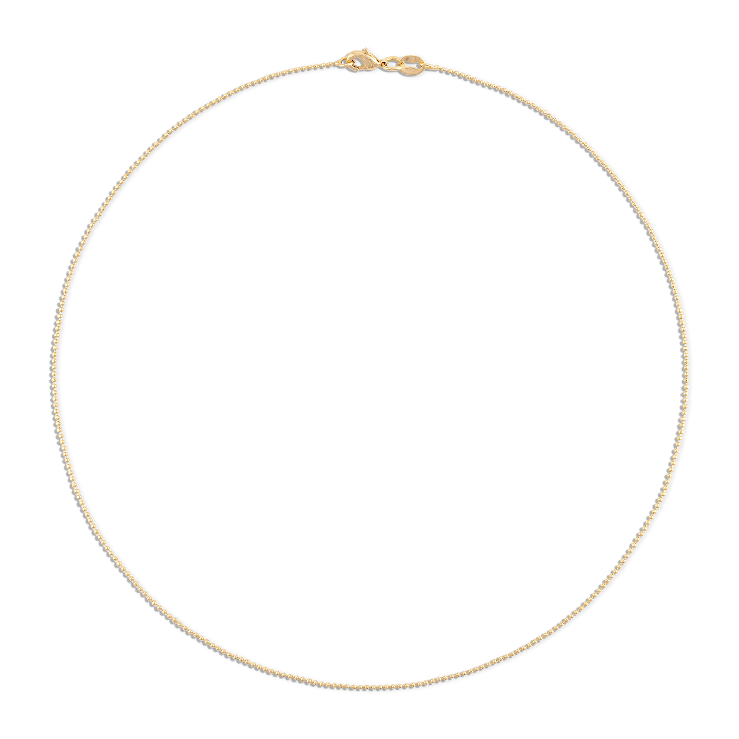 1MM Diamond Cut Ball Chain Necklace in Gold | 18"