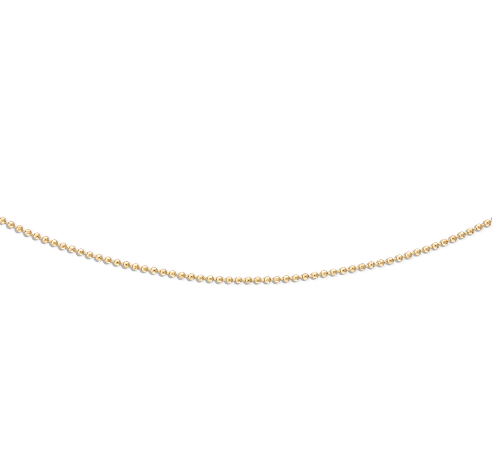 1MM Diamond Cut Gold Ball Chain Necklace | 16"