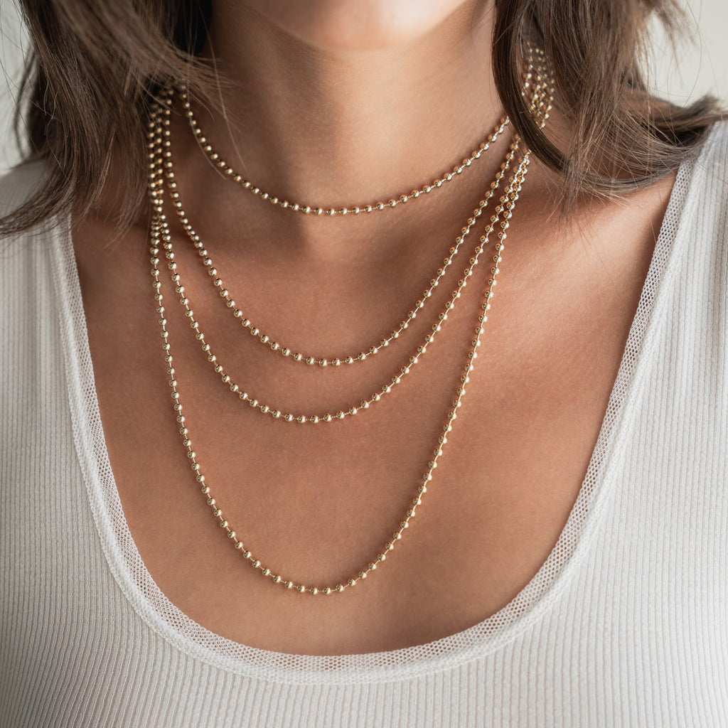 3MM Gold Ball Chain Necklace |18"