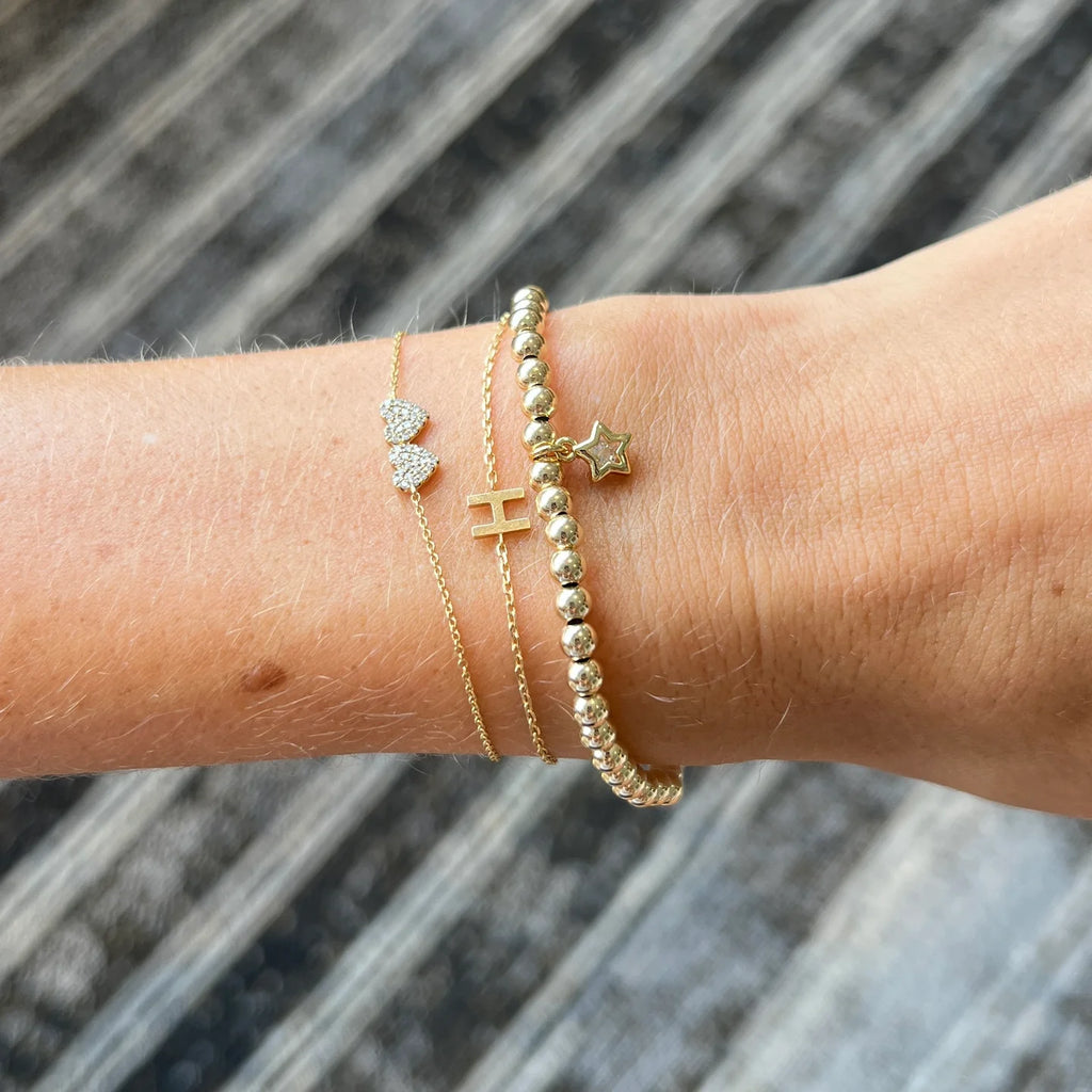 Bezel Star Bracelet in Gold | 6.5"