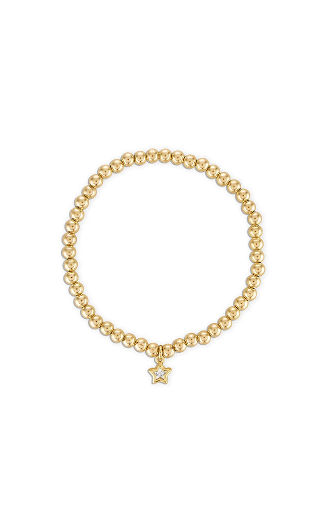 Bezel Star Bracelet in Gold | 7.5"