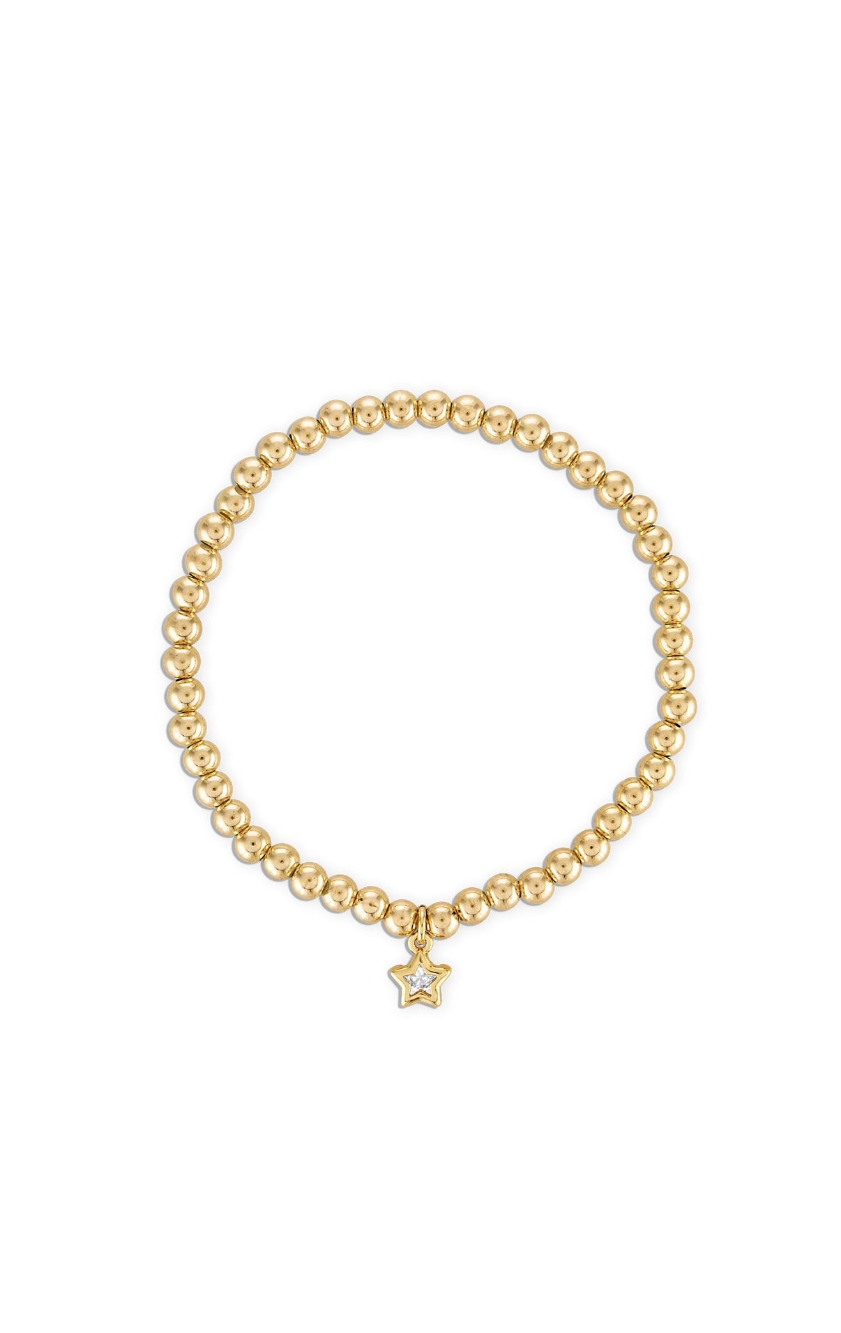 Bezel Star Bracelet in Gold | 7.5"