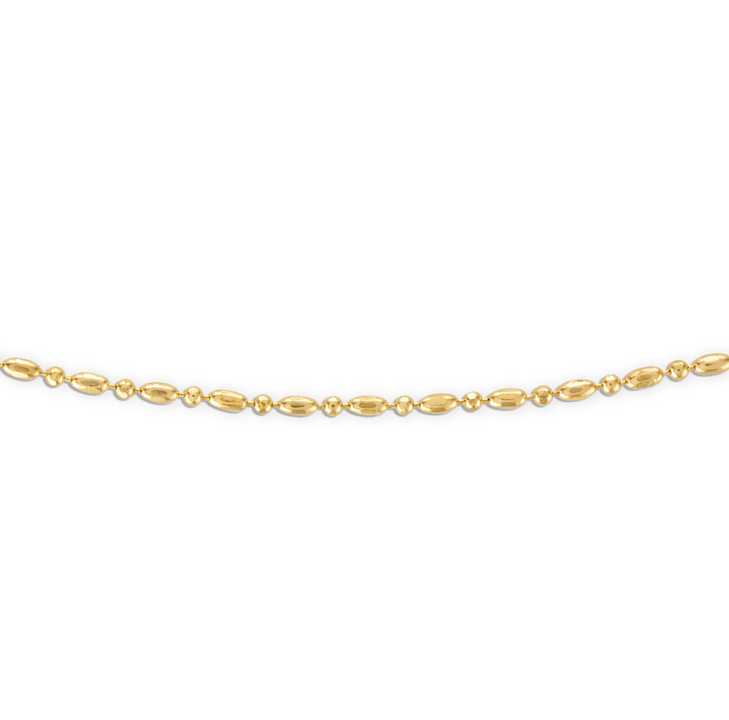 Gold Bar & Ball Chain Necklace | 17.5"