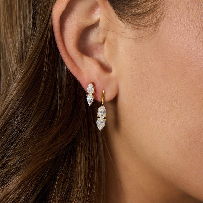 Mini Linea Raine Earrings in Gold