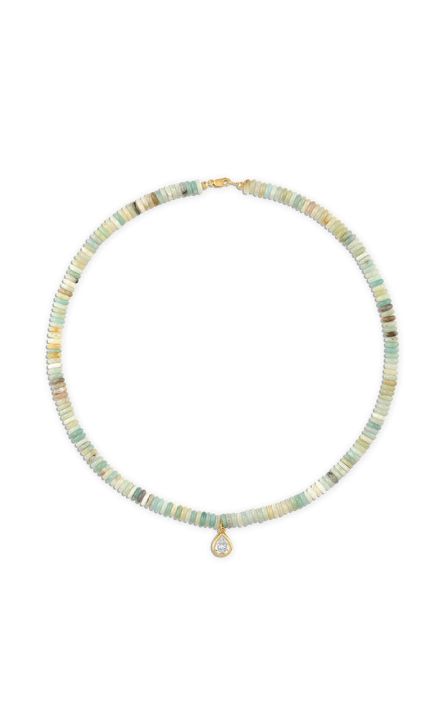 Small Amazonite Necklace with Pear Pendant | 18"