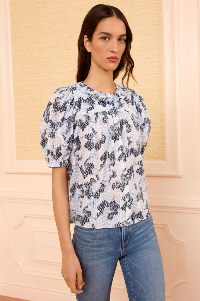 Amaria Cotton Top in Ciel