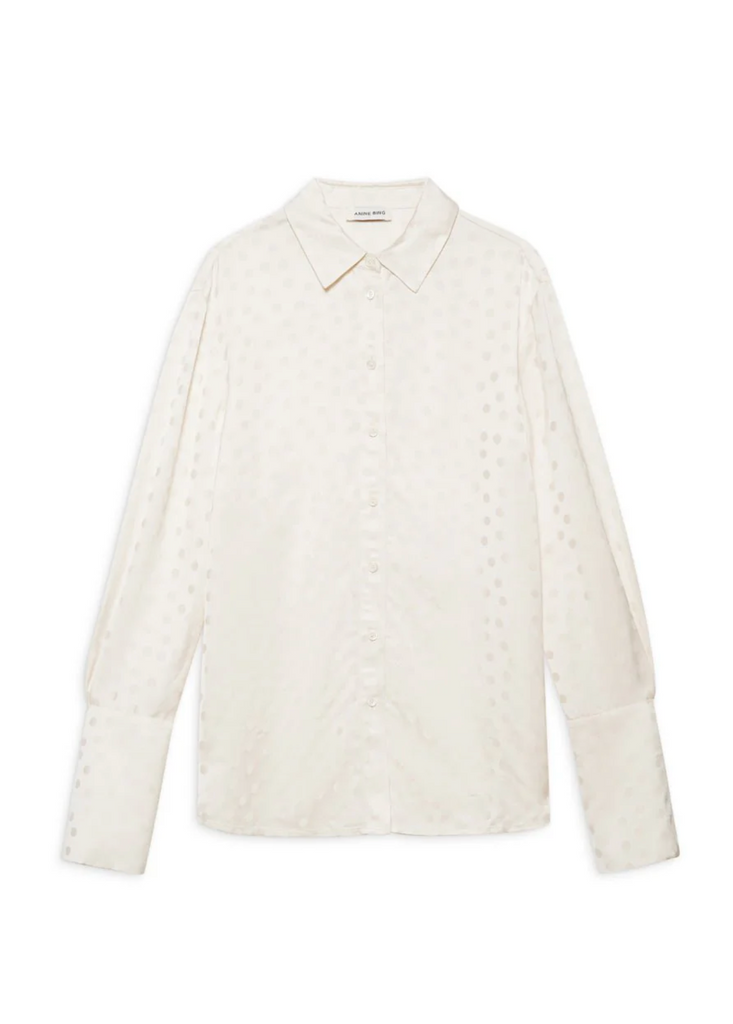 Amanda Shirt in Ivory Dot Jacquard