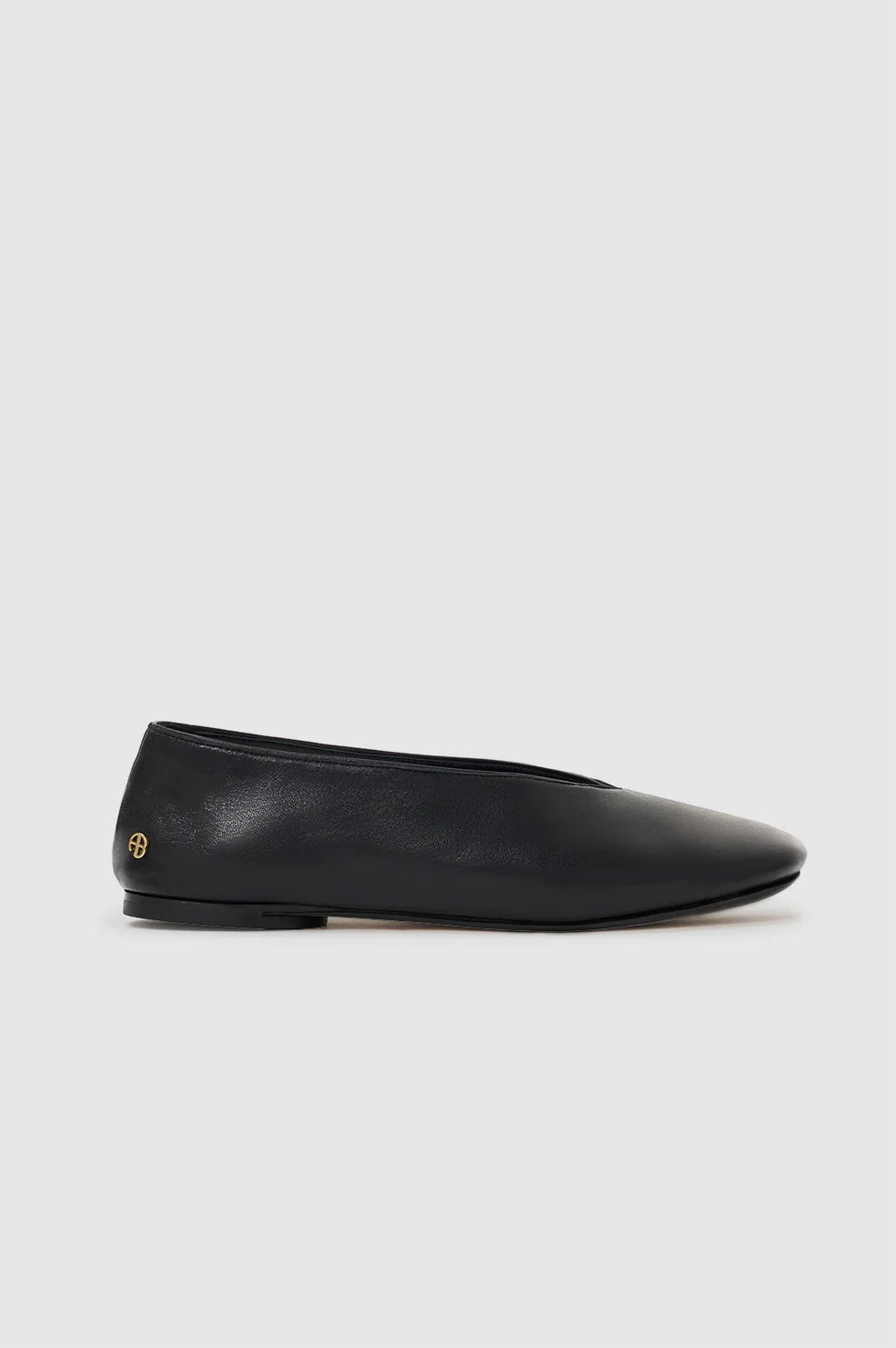Ana Flats Smooth Leather in Black