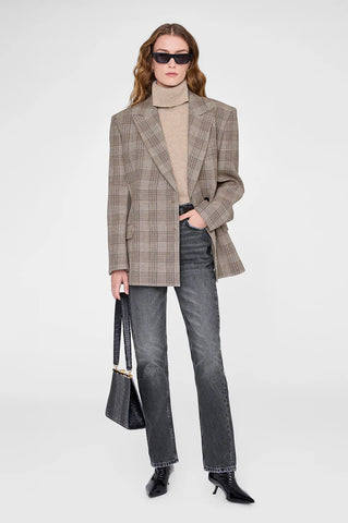 Aretha Blazer in Brown Plaid