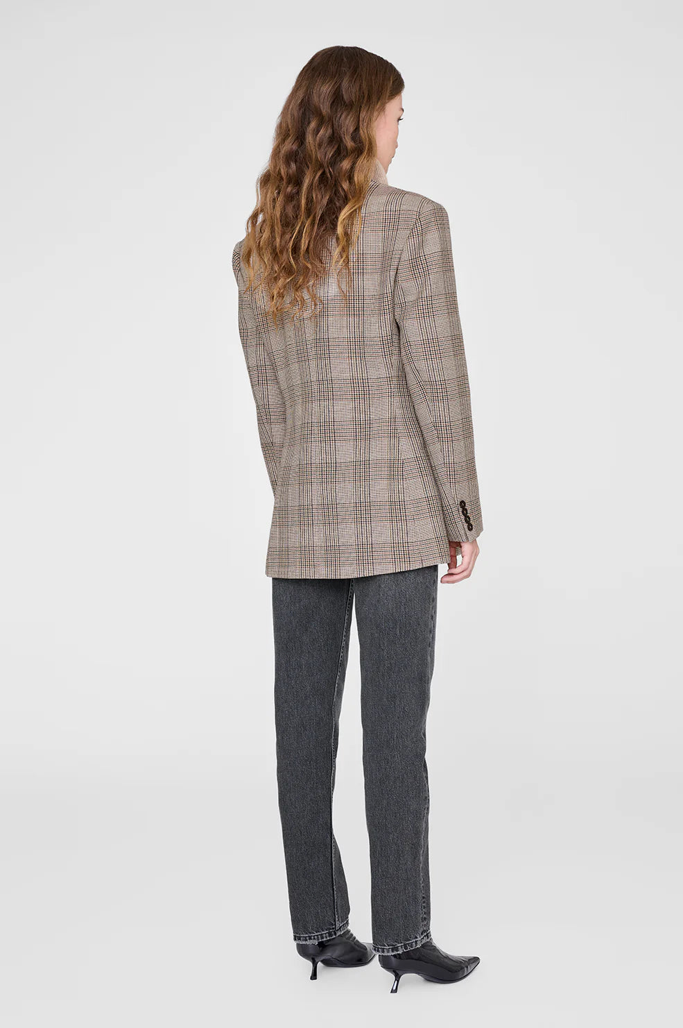 Aretha Blazer in Brown Plaid
