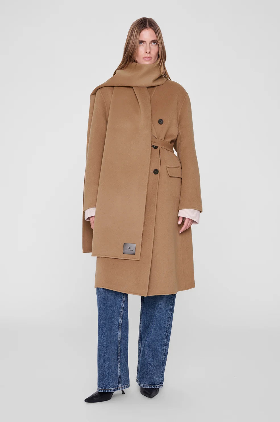 Ava Scarf in Camel Cashmere Blend