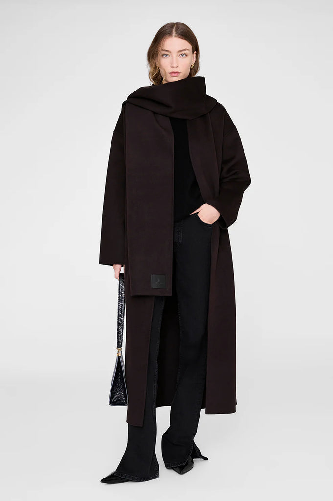Ava Scarf in Deep Brown Cashmere Blend