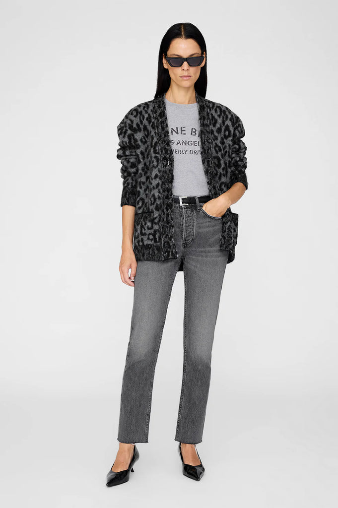 Banks Cardigan in Grey Leopard