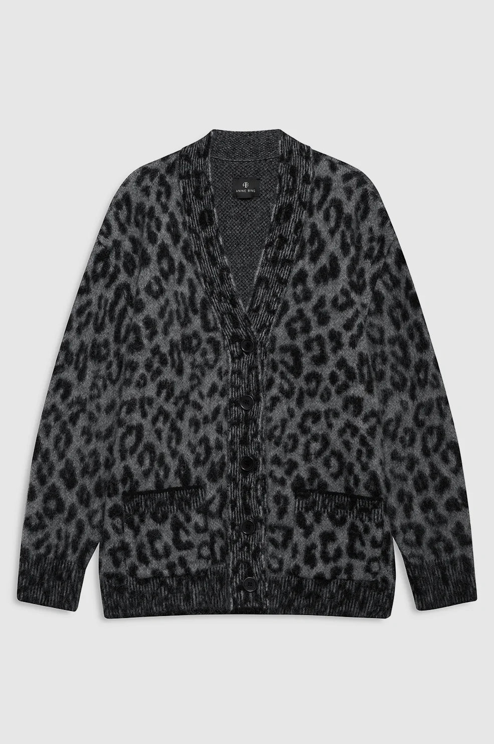 Banks Cardigan in Grey Leopard