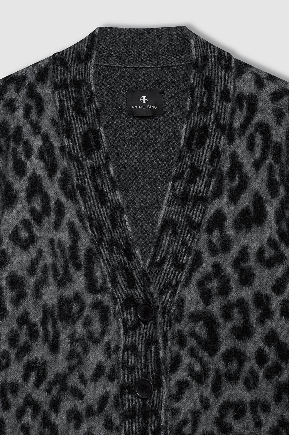 Banks Cardigan in Grey Leopard