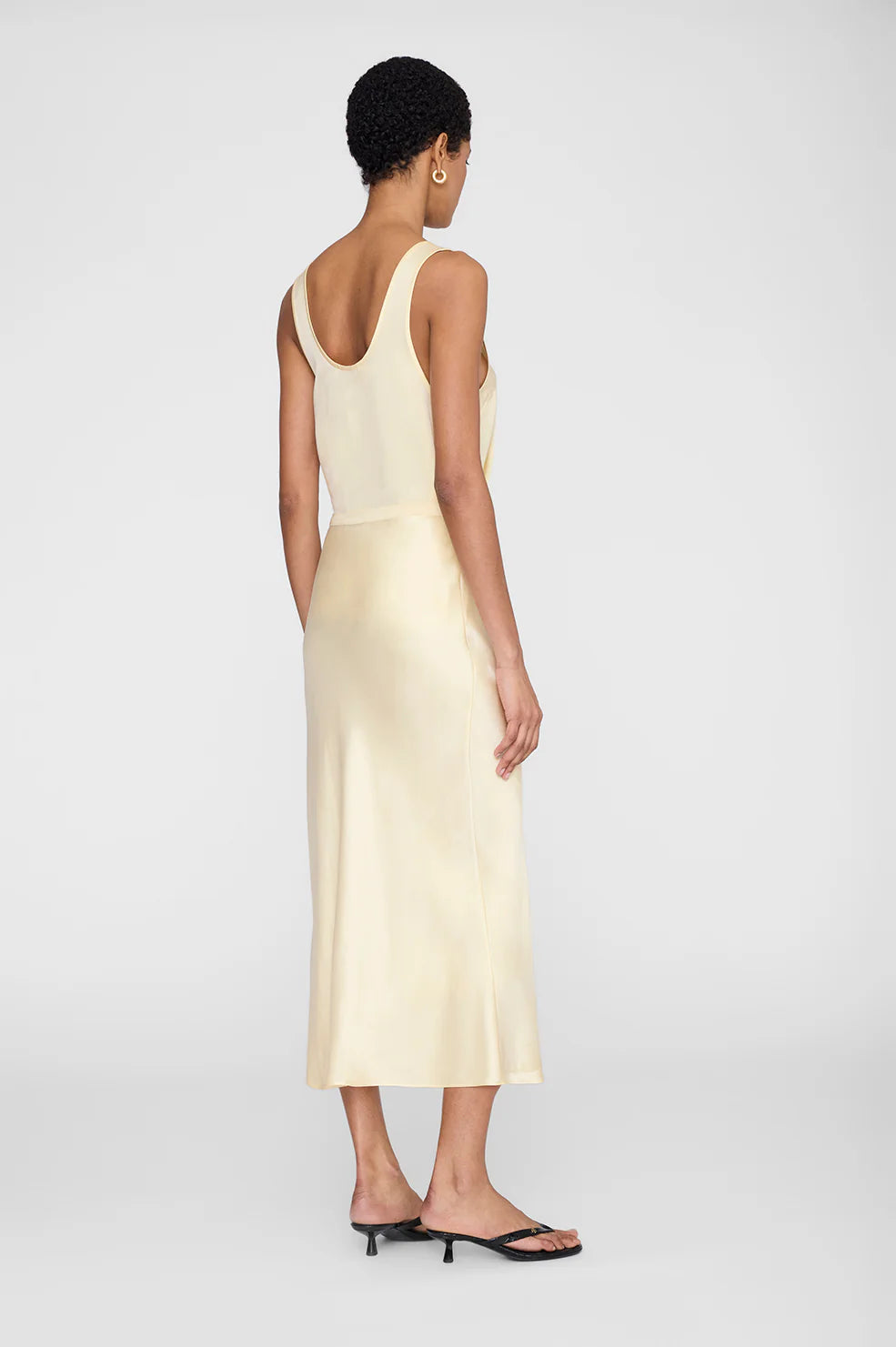 Bar Silk Skirt in Butter Yellow