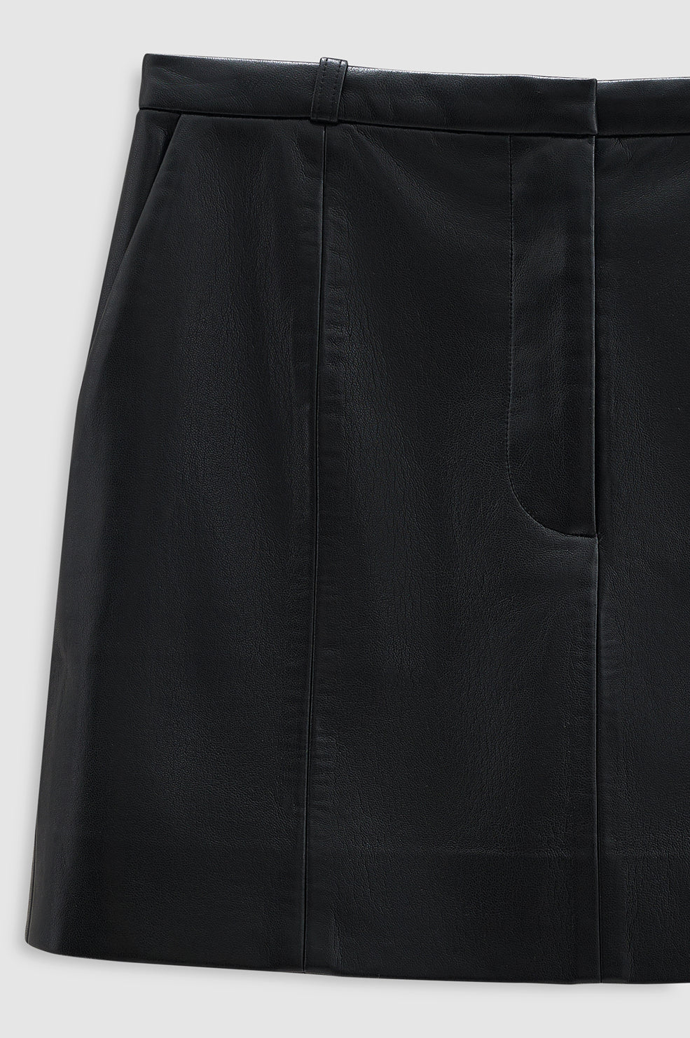 Benedict Mini Skirt in Black Recycled Leather