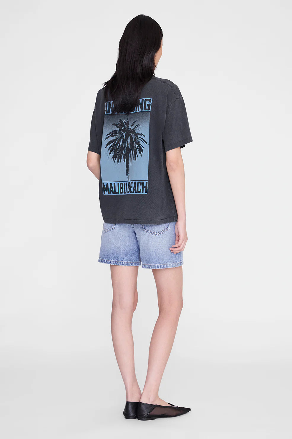 Cade Tee Palm in Washed Black